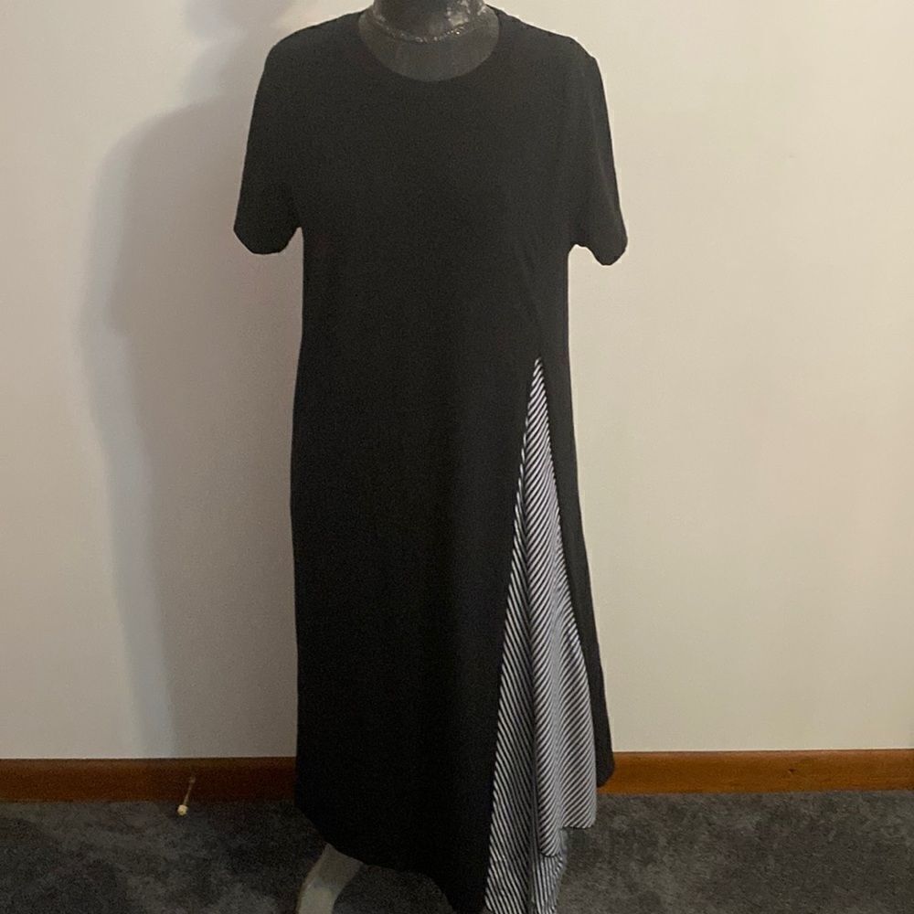 August Silk Black & White dress, size large